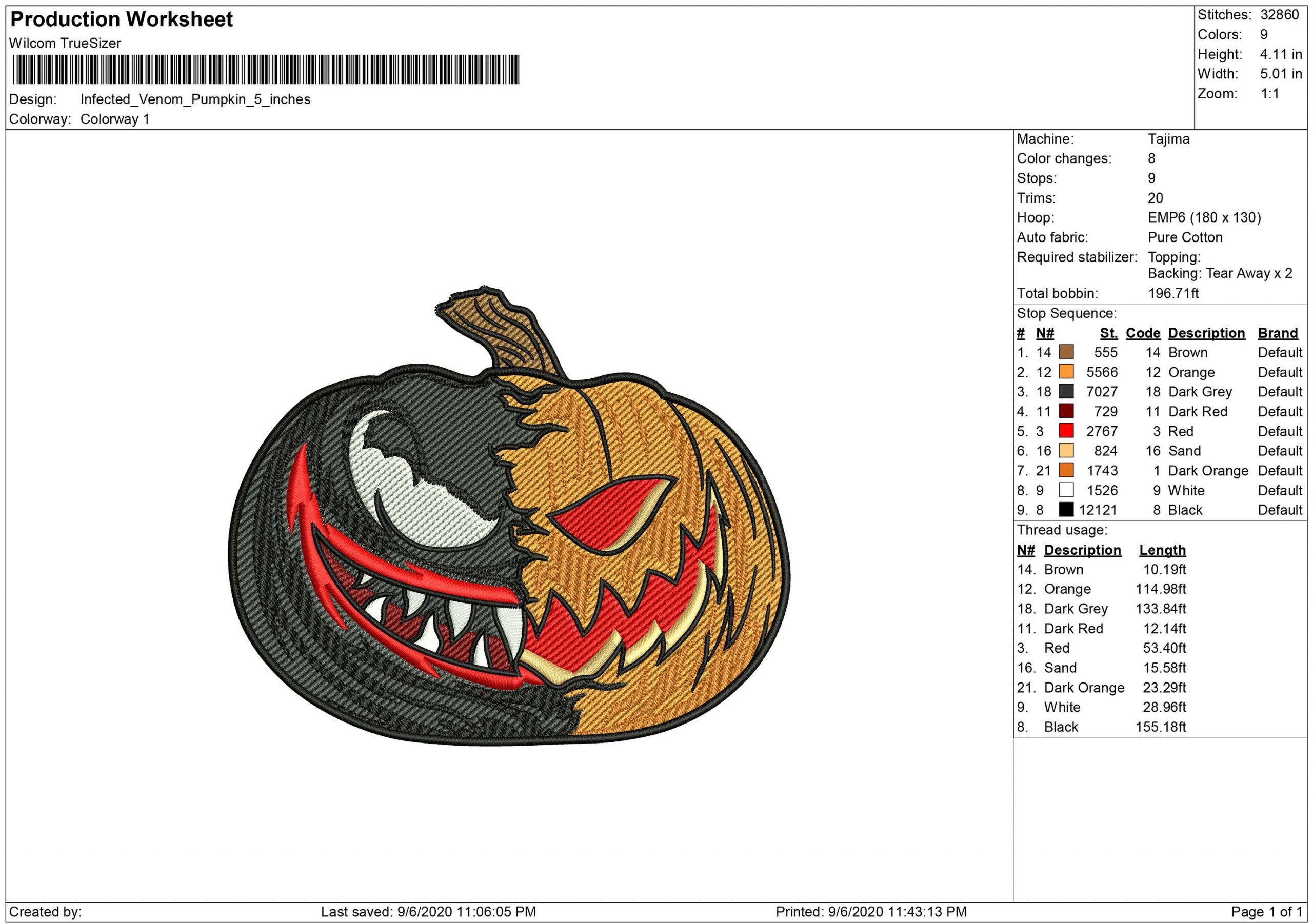 Angry pumpkin embroidery design halloween infected pumpkin files