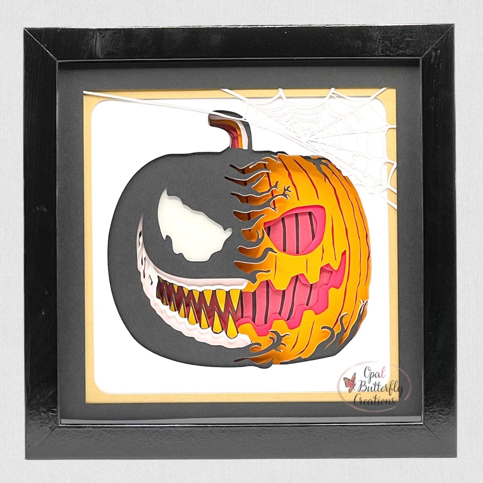 Scary pumpkin monster venom d layered shadow box â opal butterfly creations