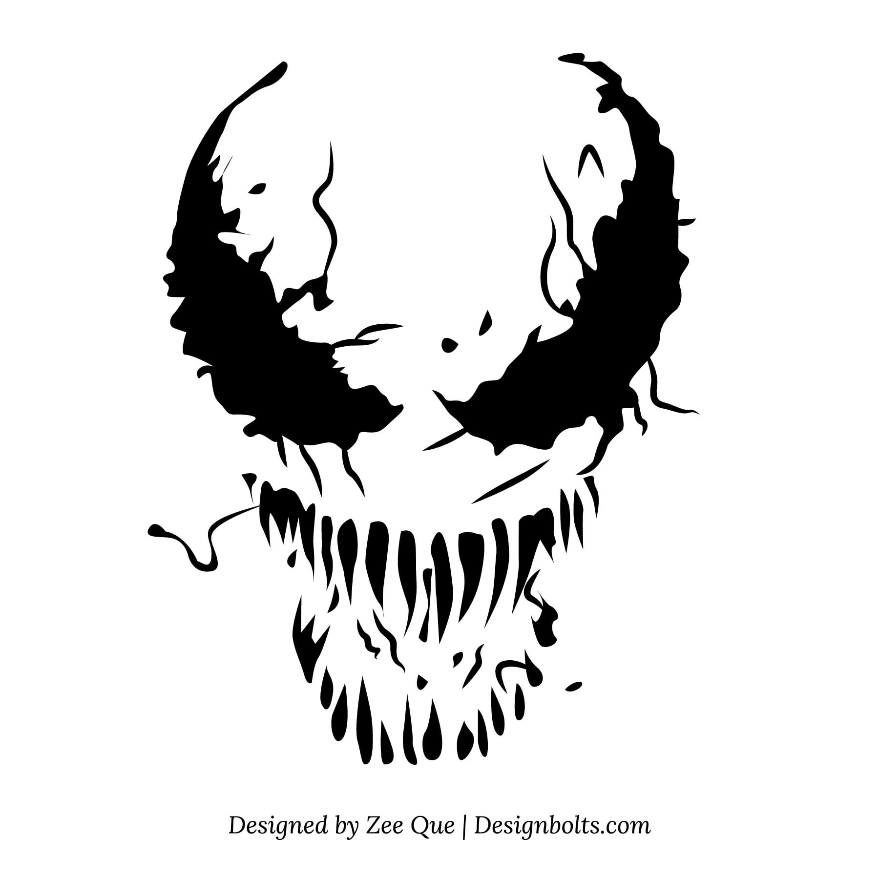 Spiderman venom free pumpkin stencil