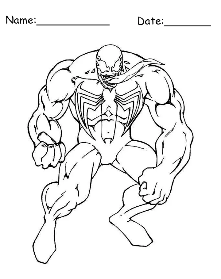 Bulky venom spiderman coloring pages