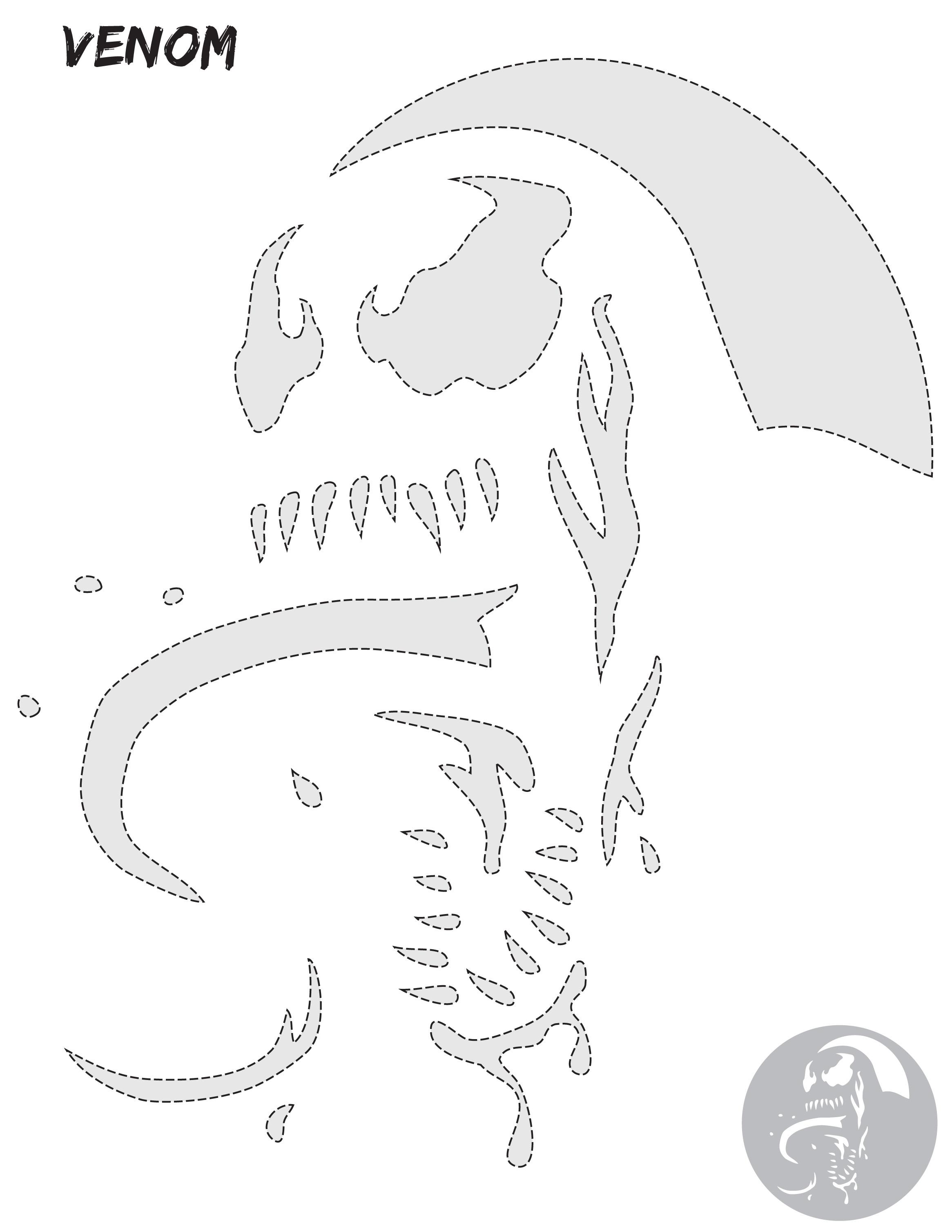 Marvel venom pumpkin stencil