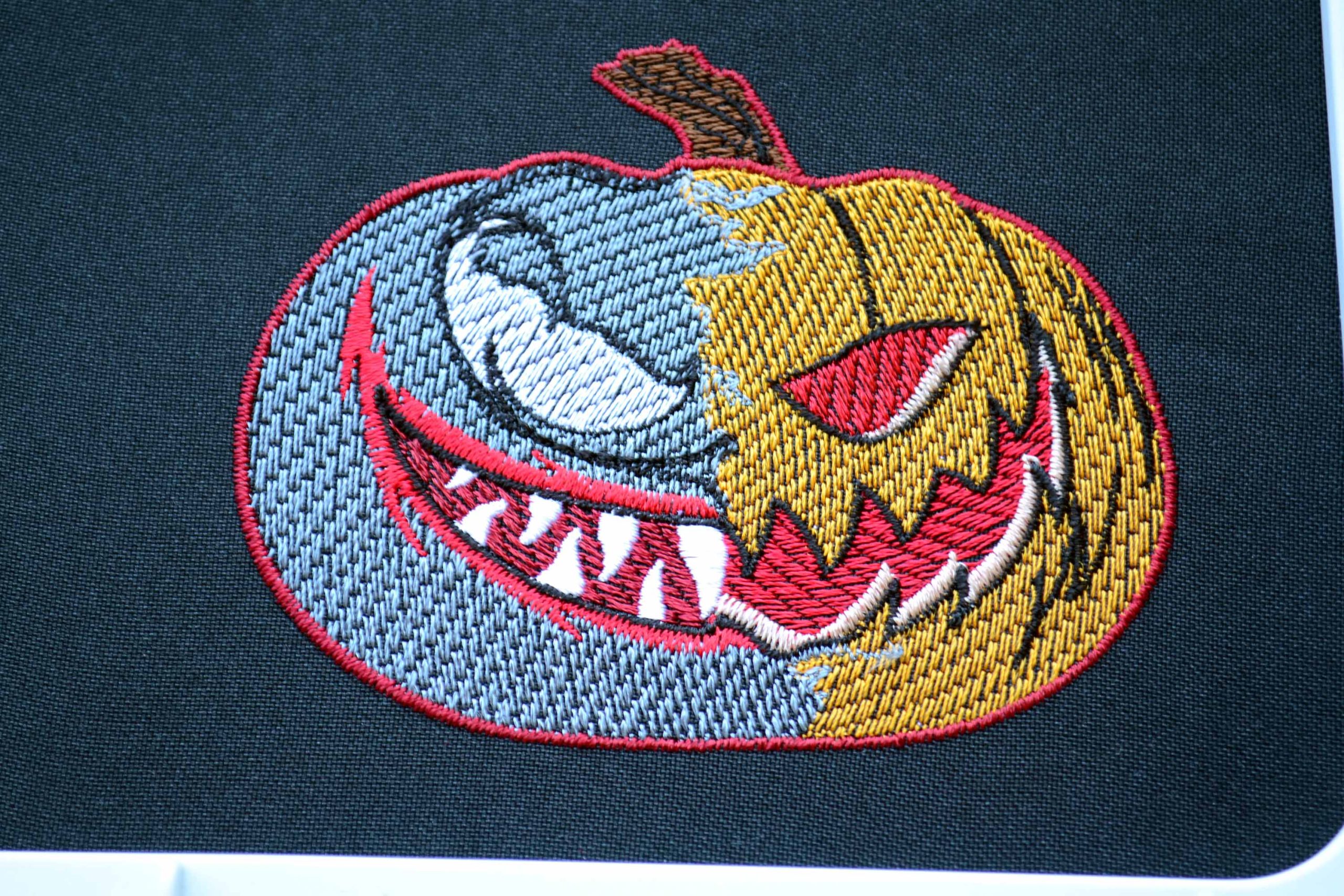 Sketch angry venom pumpkin embroidery design spooky halloween infected monster quick stitch files