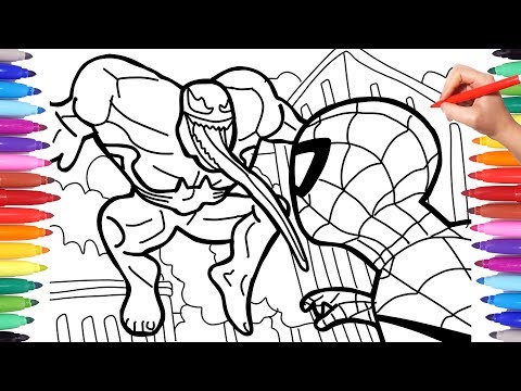 Veno vs spideran coloring pages how to draw spider