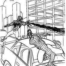 Venom fighting a duel with spiderman coloring pages