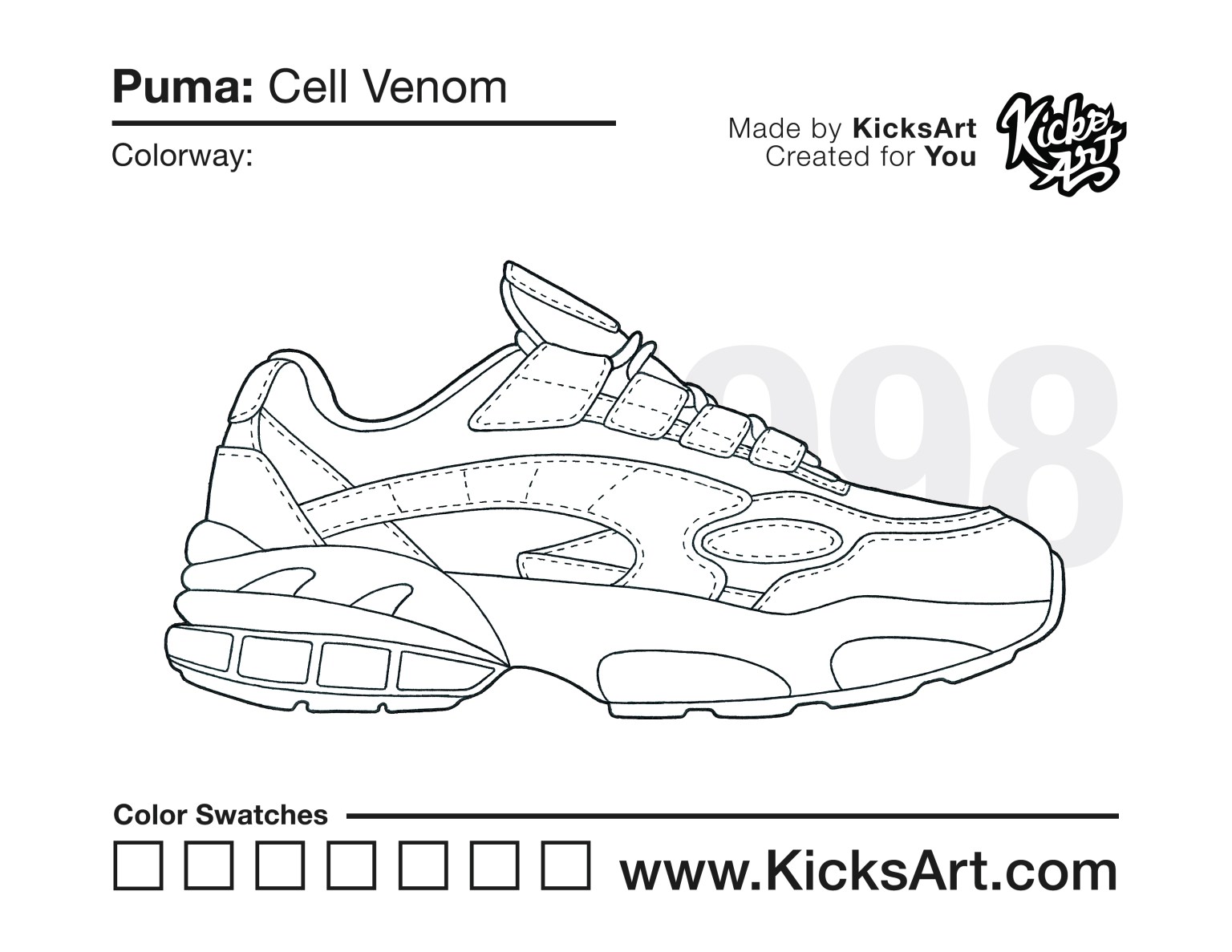 Puma cell venom sneaker coloring pages