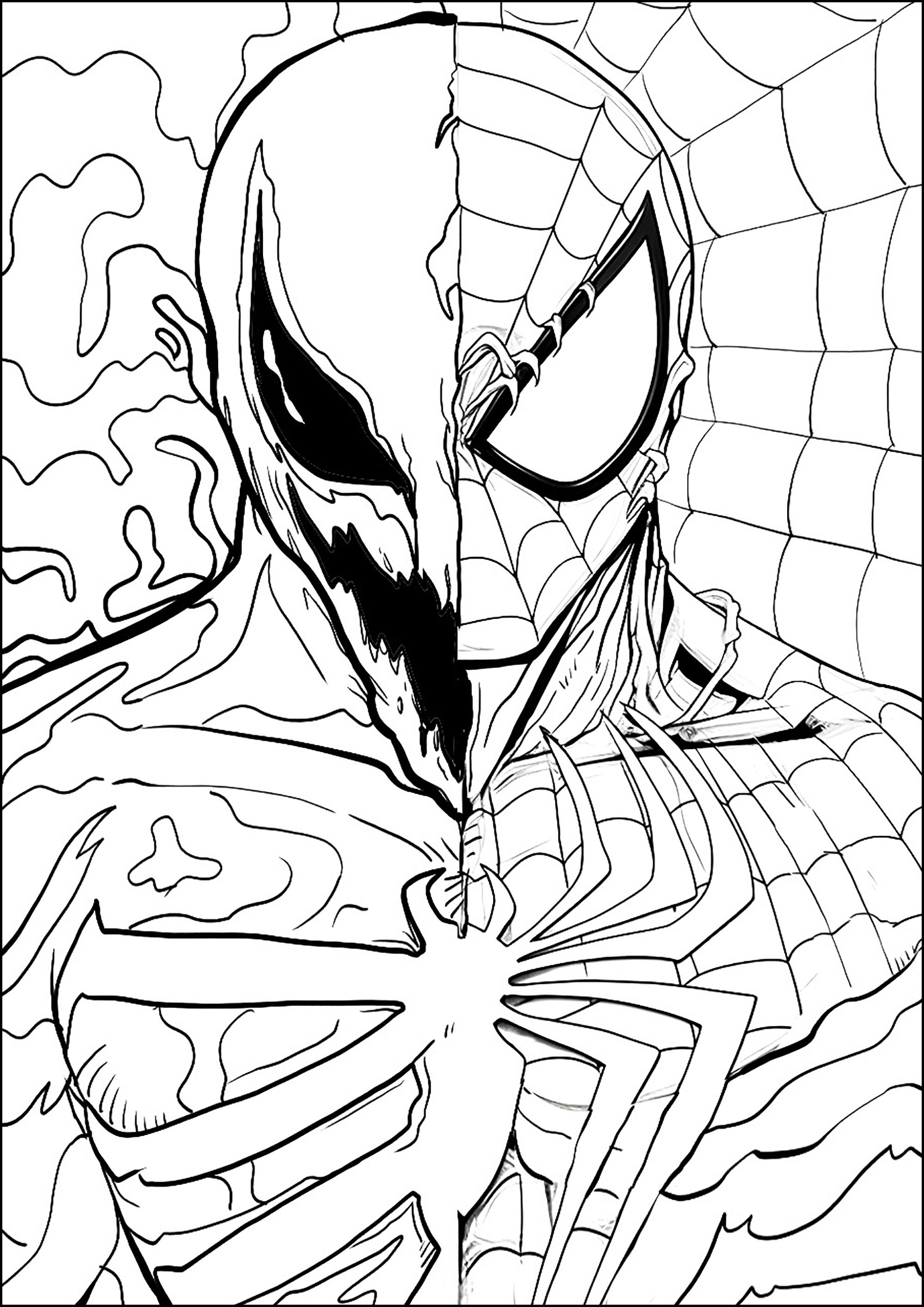 Drawing featuring venom and spider