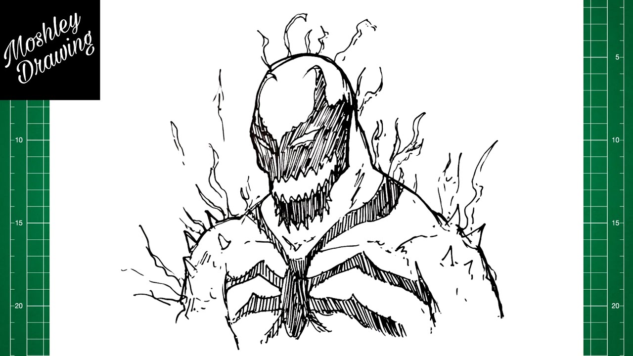 How to draw anti venom step by step