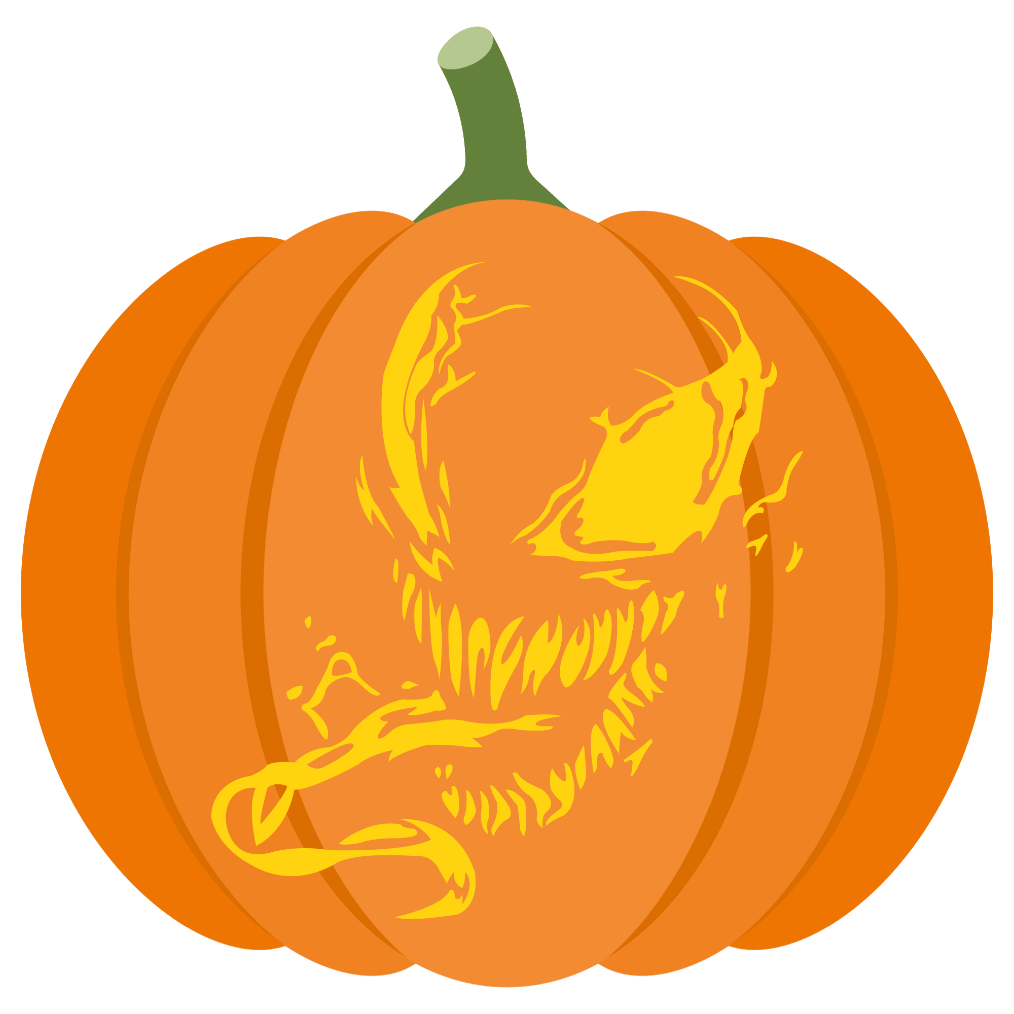 Venom face pumpkin stencil free printable papercraft templates