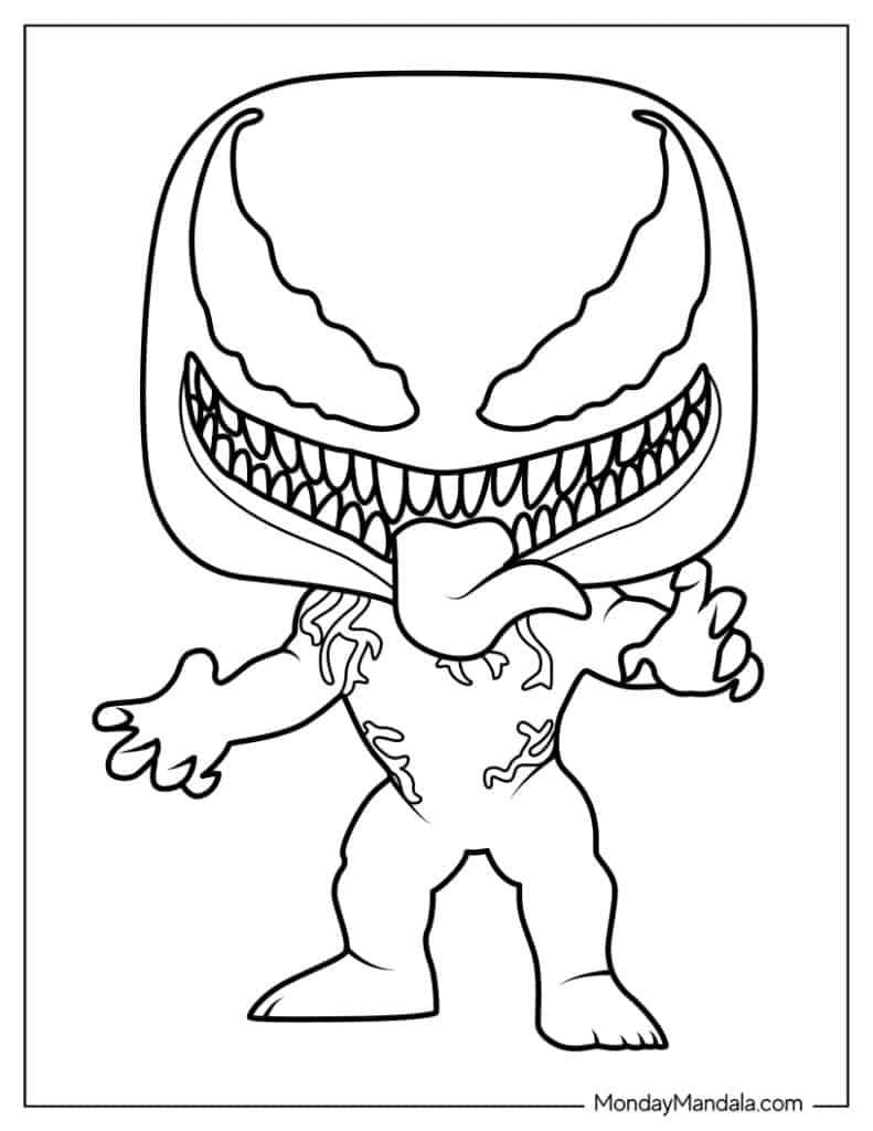 Venom coloring pages free pdf printables