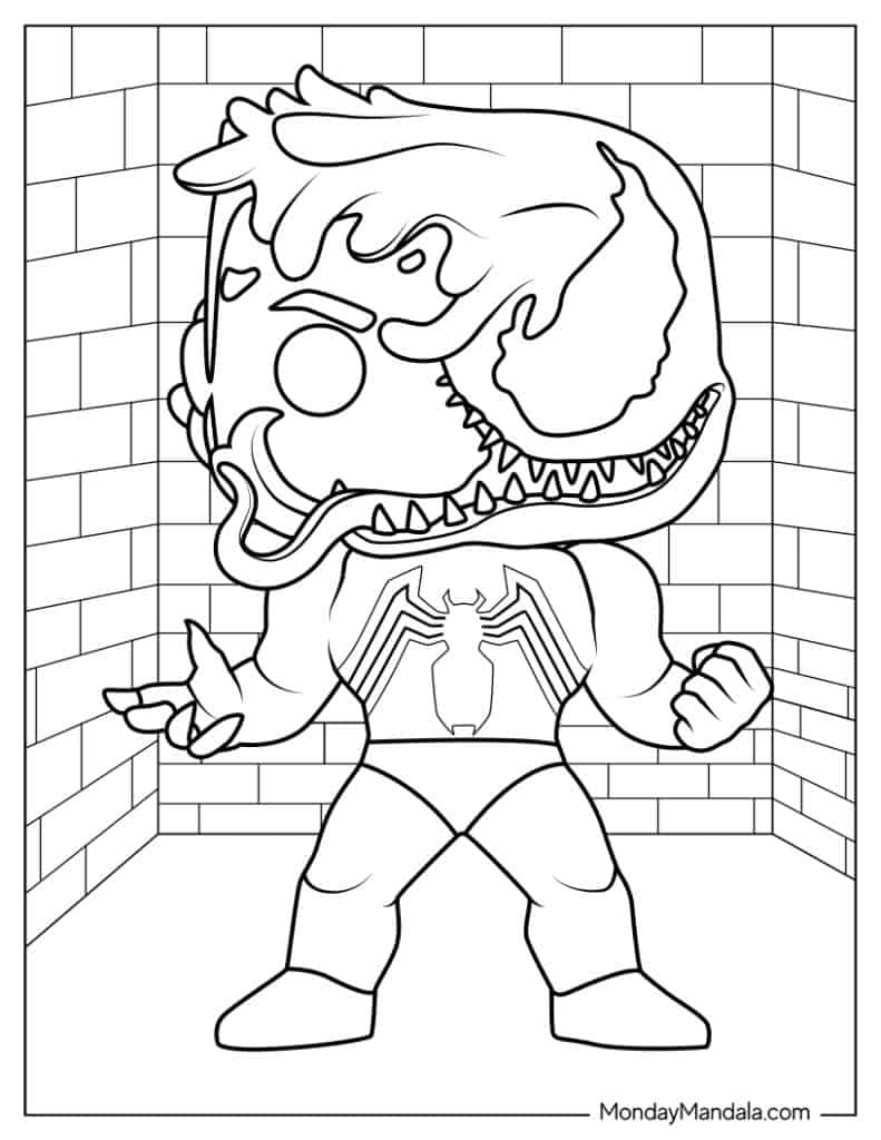 Venom coloring pages free pdf printables