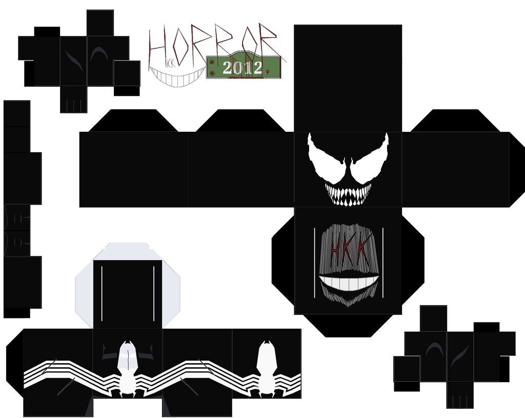 Venom from spiderman paper toy free printable papercraft templates