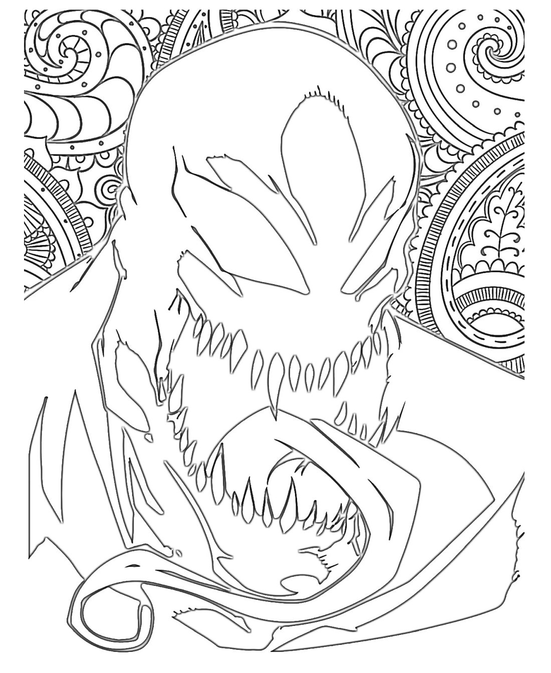 Venom carnage coloring page