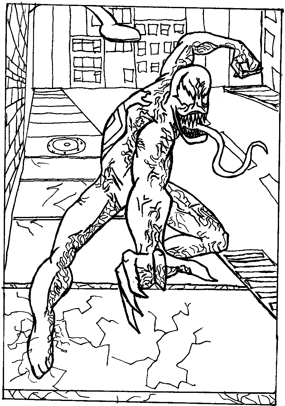 Free printable venom coloring pages for kids