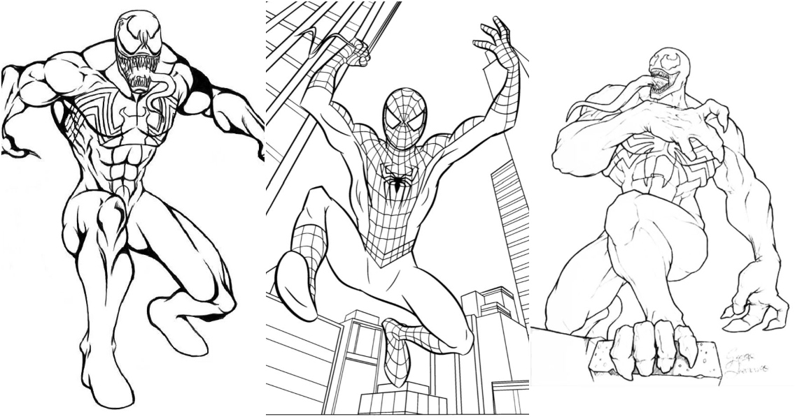 Free venom coloring pages for kids and adults