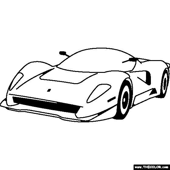 Supercars and prototype cars online coloring pages