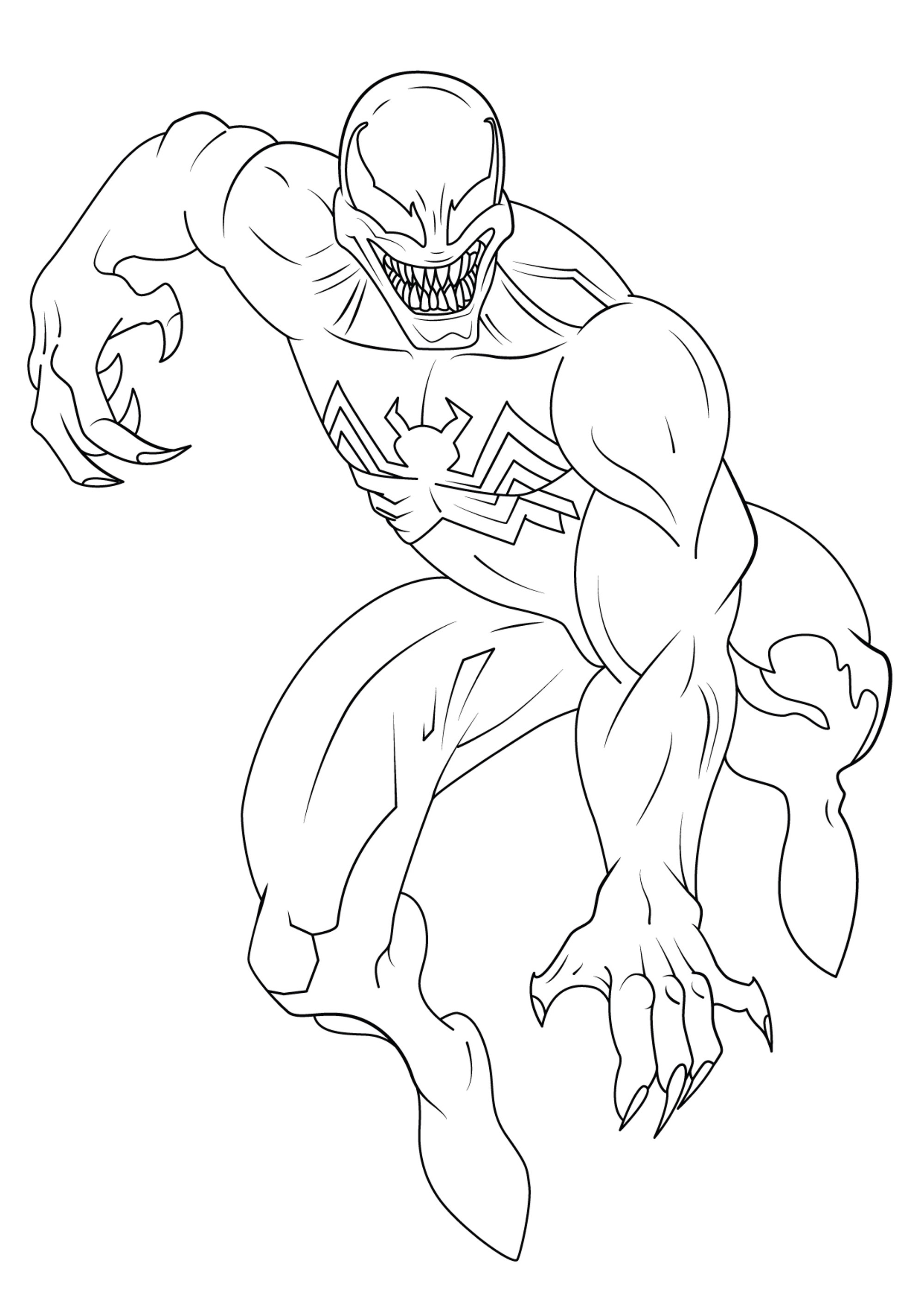 Simple coloring page of venom