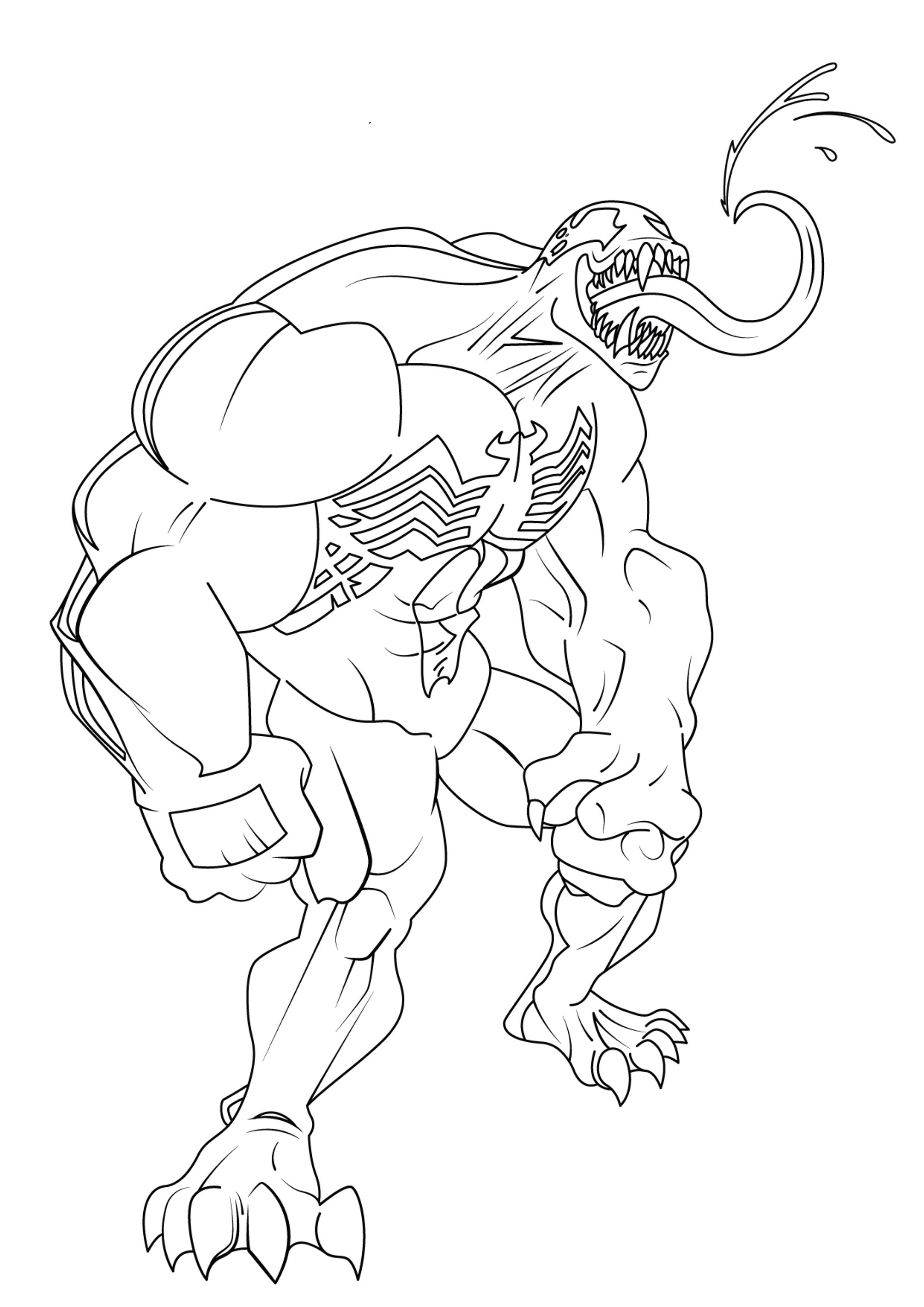 Simple coloring page of venom