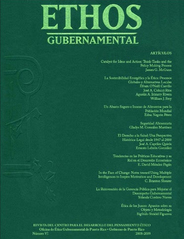 Revista acadãmica ethos gubernamental vi by oficina de ãtica gubernamental de pr