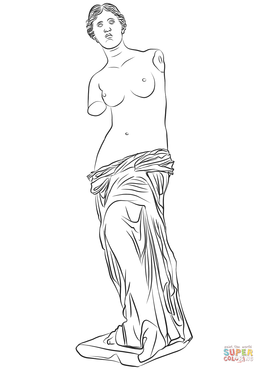 Venus de milo coloring page free printable coloring pages