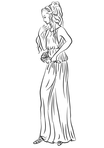 Aphrodite or venus coloring page free printable coloring pages