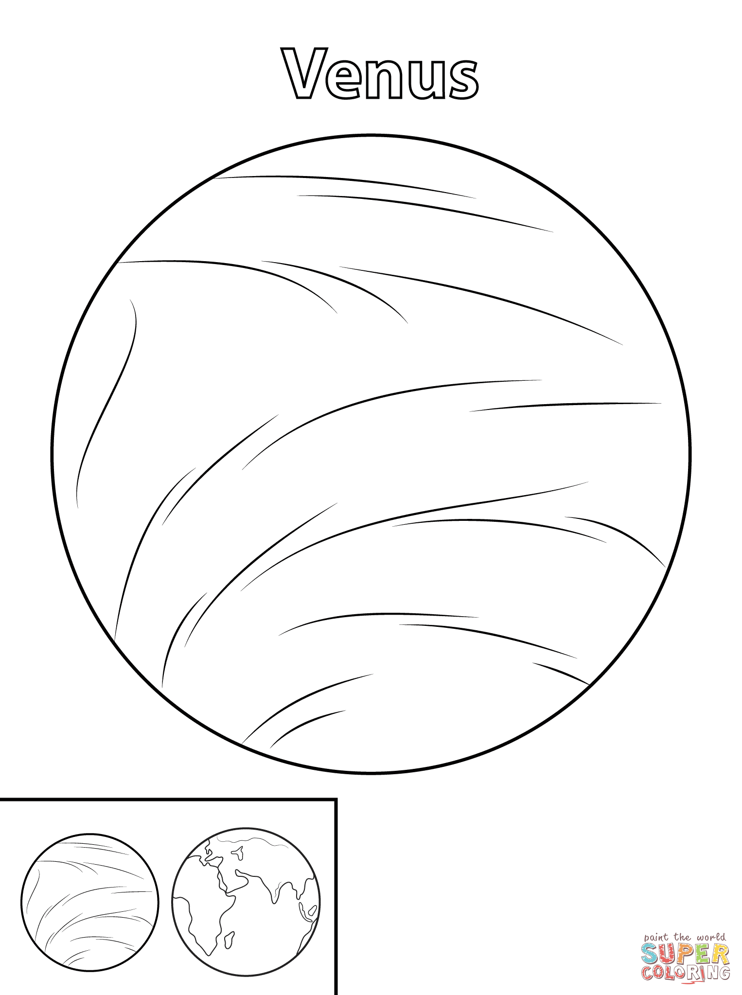 Venus planet coloring page free printable coloring pages