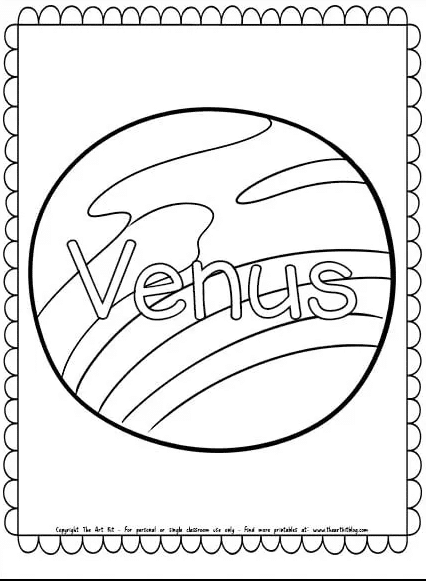 Venus coloring page free homeschool deals