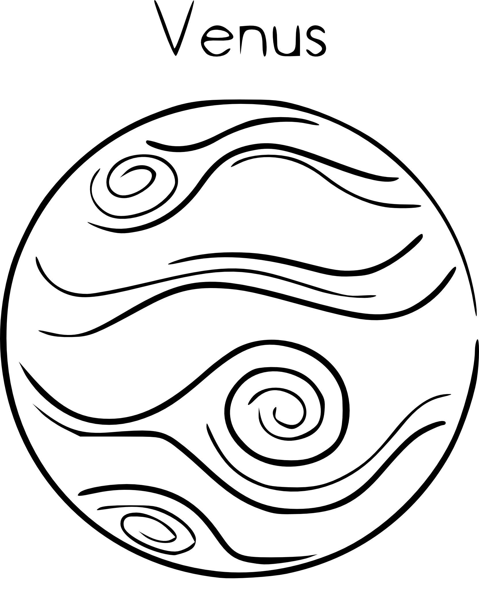 Planet venus coloring page