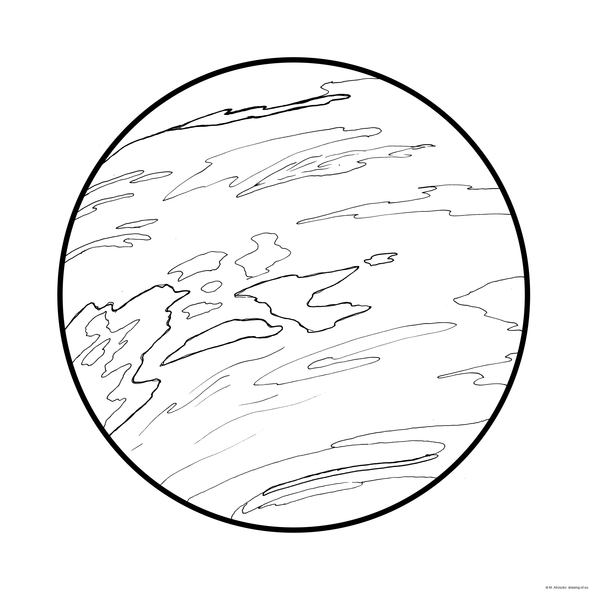 Drawing of venus â planet â line art illustrations