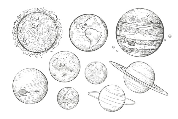 Drawn planets venus pencil color drawn planets venus royalty