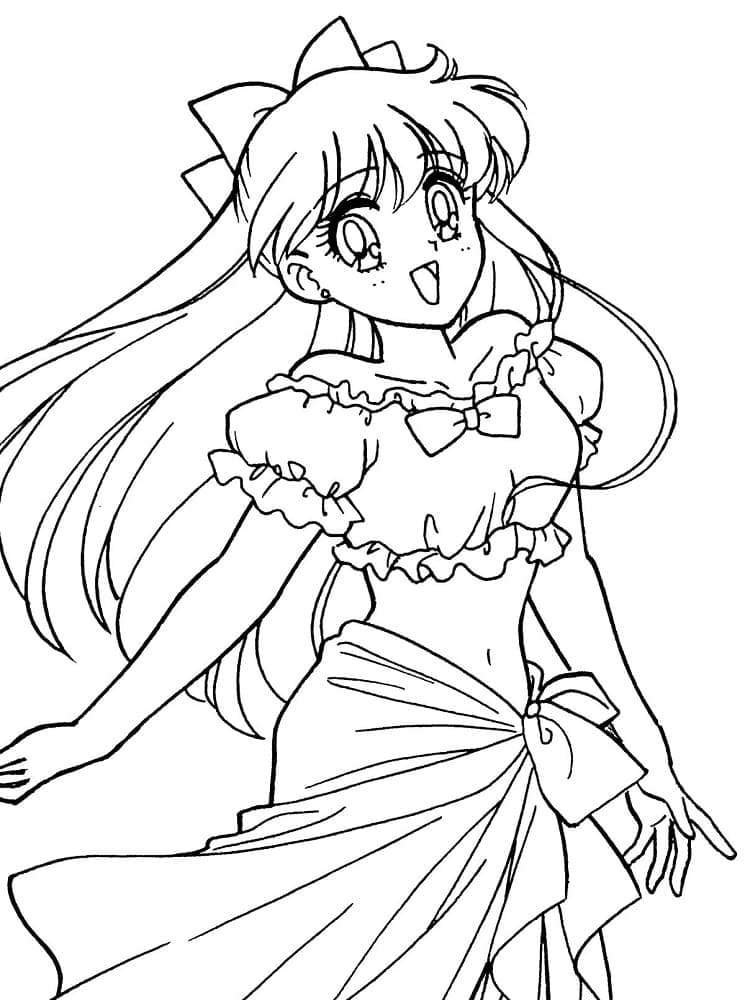 Sailor venus from sailor moon coloring page