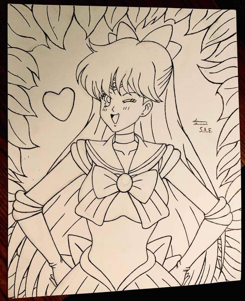 Hey everyone hows my drawing of sailor venus cant wait to color it rsailormoon