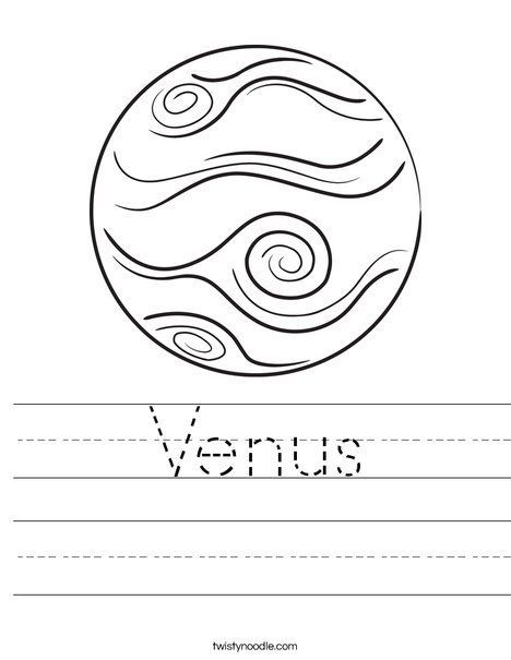 Venus worksheet solar system lessons worksheets planet coloring pages