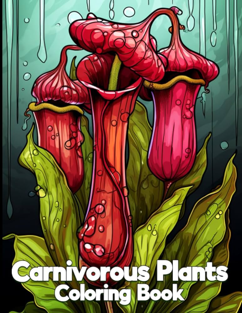 Carnivorous plants coloring book carnivorous plant adult coloring book with venus fly trap predatory pitcher plants design for fun m miller mara books