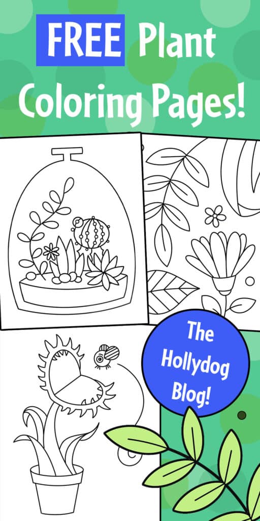 Free plant coloring pages â the hollydog blog
