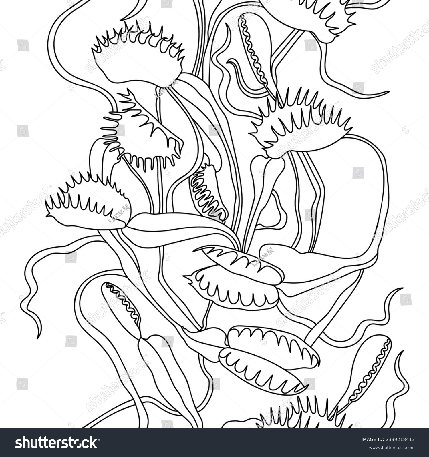 Seamless pattern carnivorous plant venus flytrap stock vector royalty free