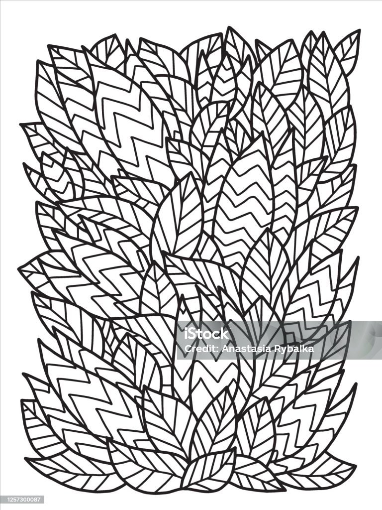 Wildlife plant vector coloring page stock illustration