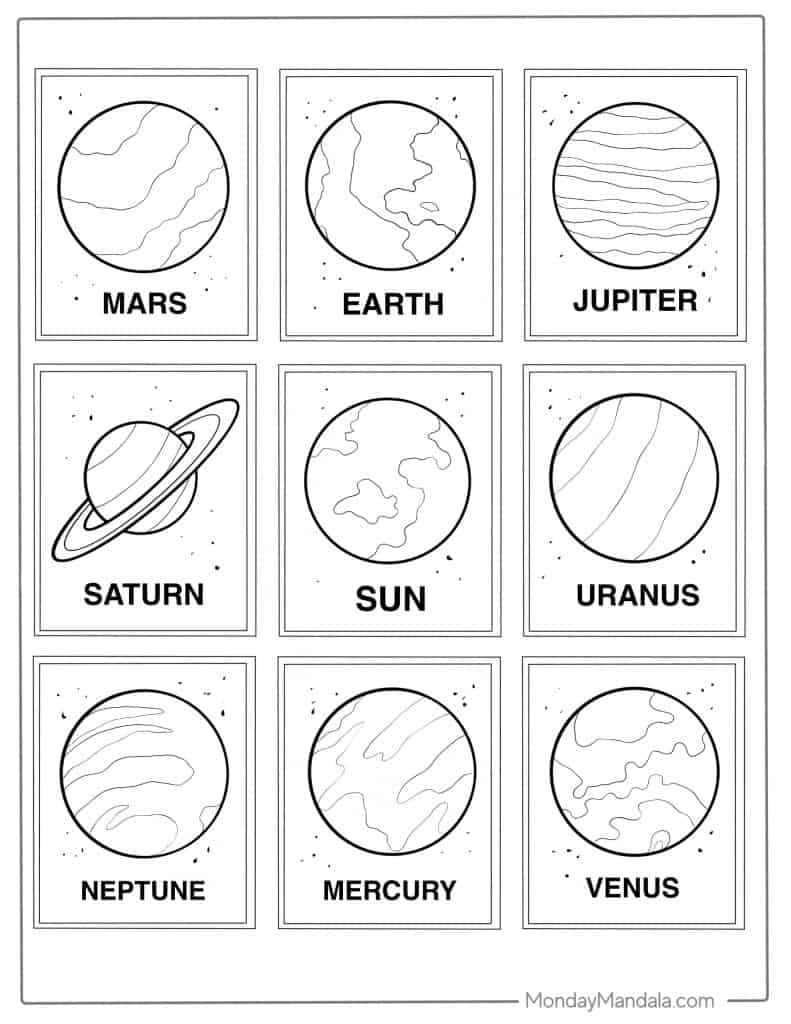 Solar system coloring pages free pdf printables