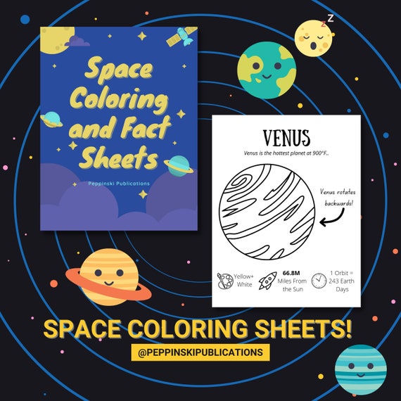 Space coloring pages science classroom activity planet coloring sheets stem kids activity worksheets for kids fun fact sheets