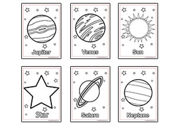 Space colouring pages