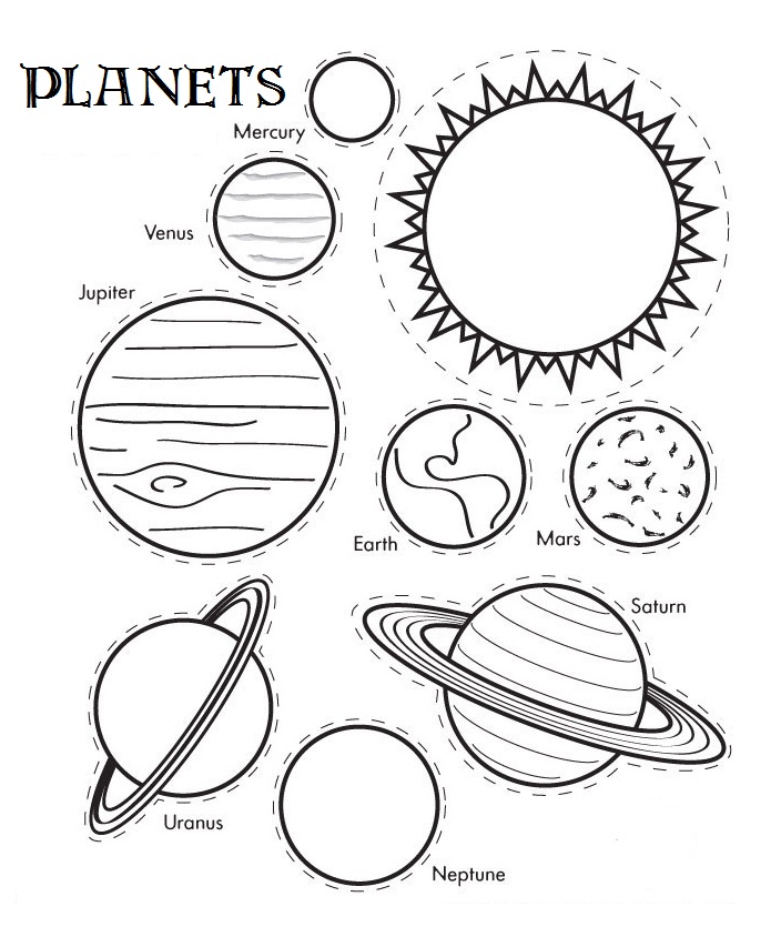 Printable solar system coloring sheets for kids