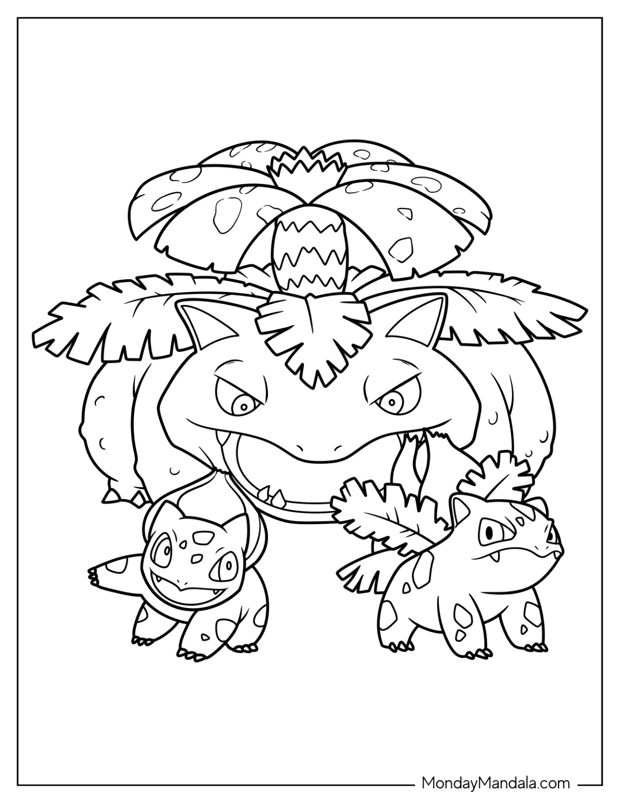 Bulbasaur coloring pages free pdf printables