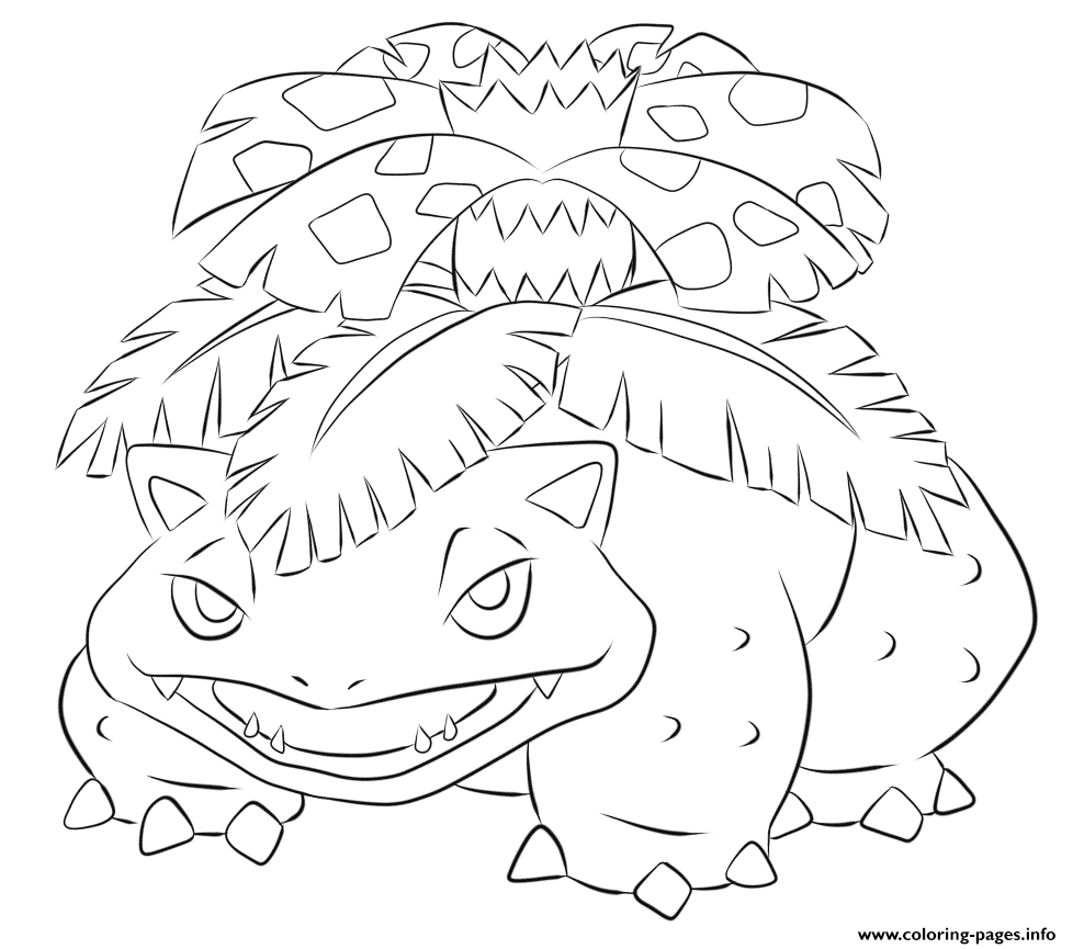 Venusaur pokemon coloring page printable