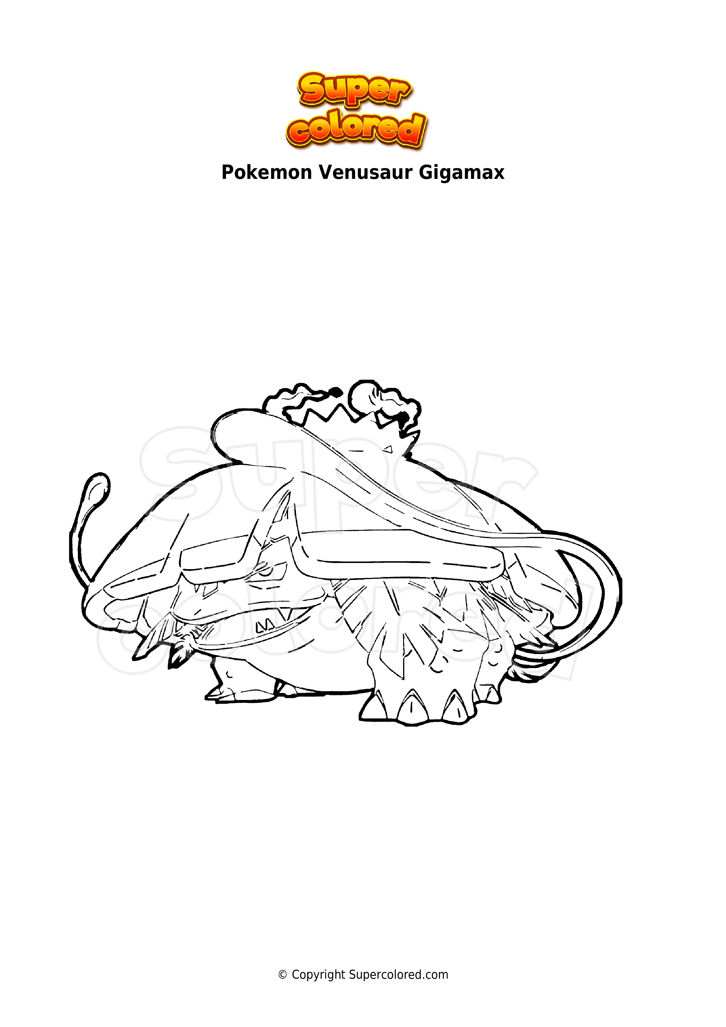 Coloring page pokemon venusaur gigamax