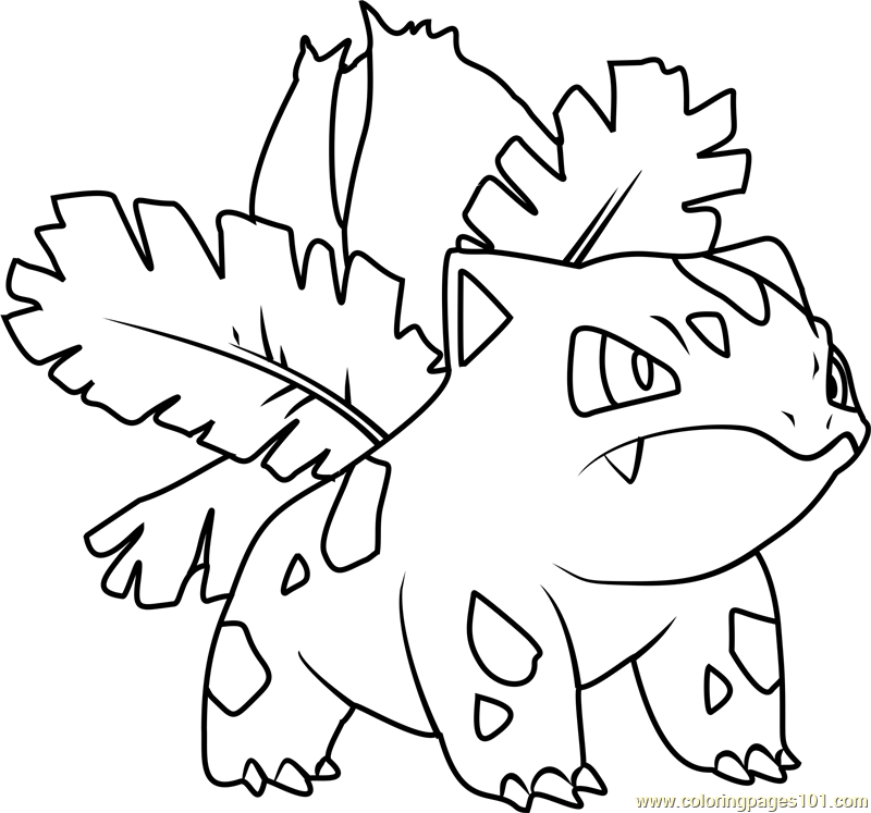 Ivysaur pokemon coloring page for kids