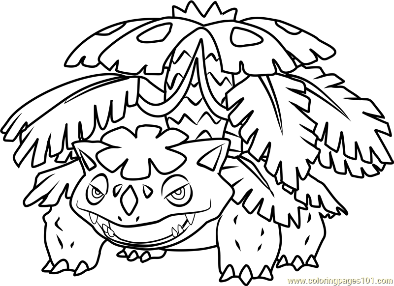 Mega venusaur pokemon coloring page for kids