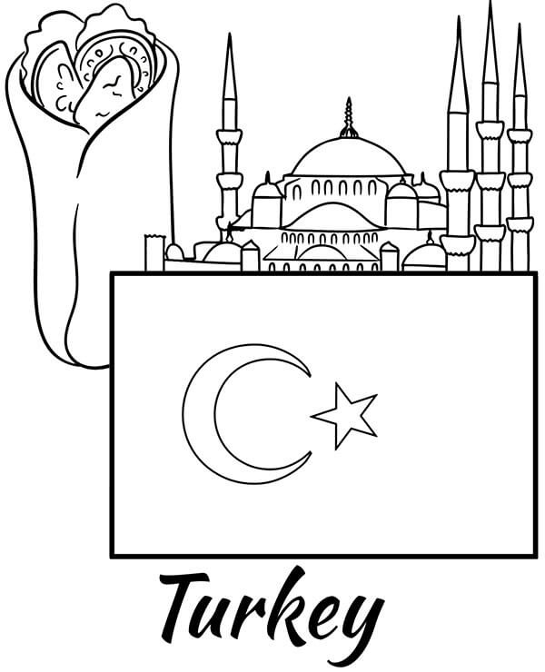 Turkey country coloring pages