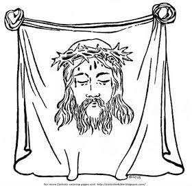 Color the bible the veil of veronica veil of veronica jesus drawings christian symbols