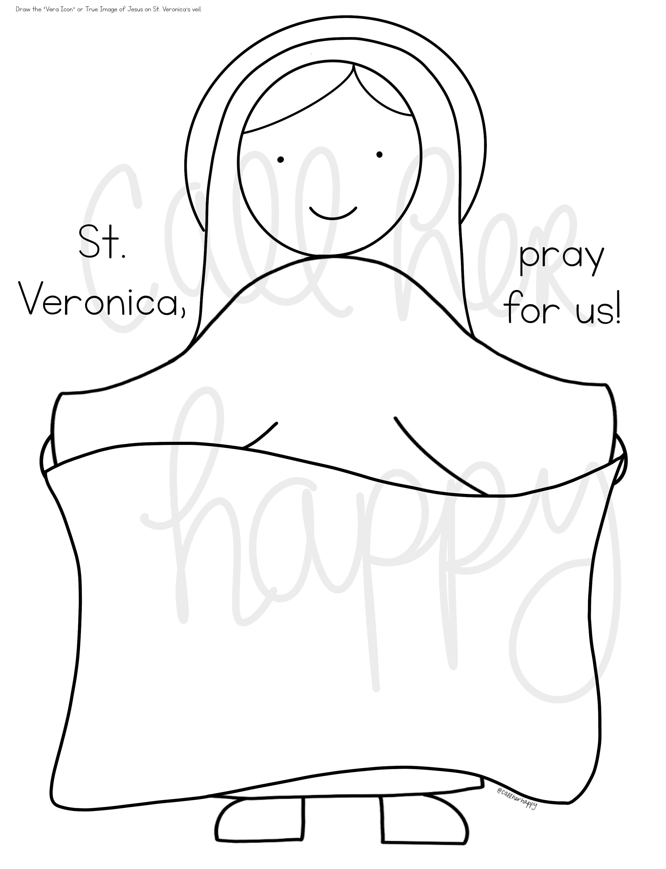 St veronica worksheet printable coloring page sheet liturgical year catholic resources for kids feast day prayer activities jesus