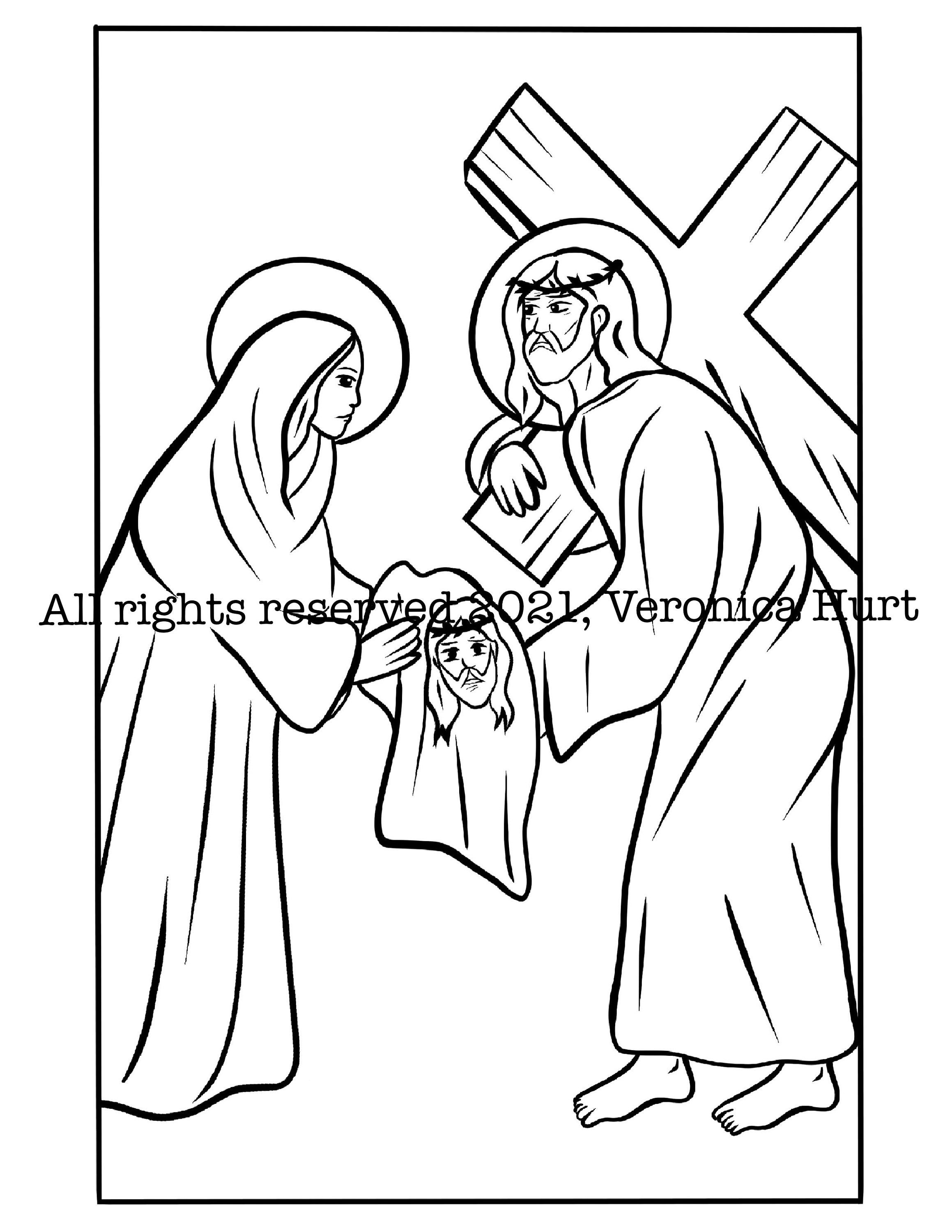 Saint veronica coloring page for kids and adults july feast day saint