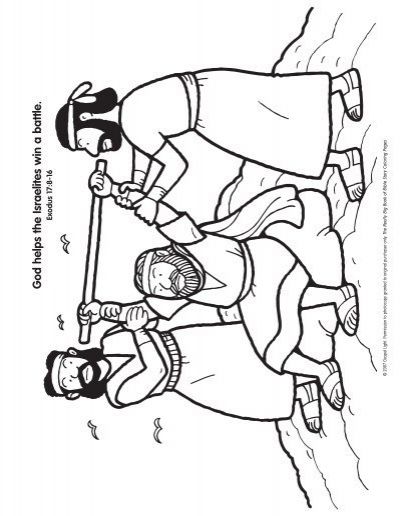 Hilltop battle moses coloring page aaron hur